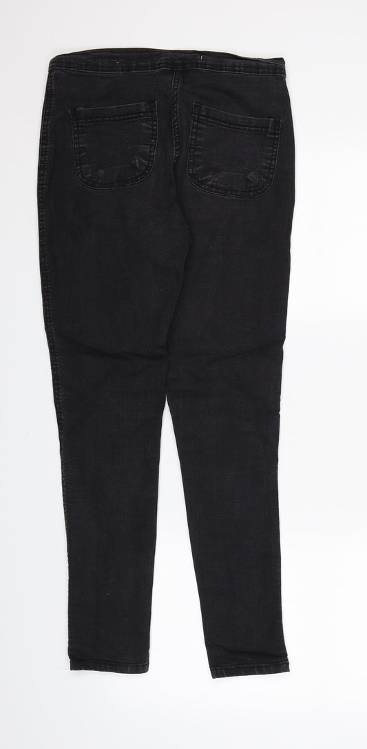 JM Collection Womens Black Denim Skinny Jeans Size 10 L26 in