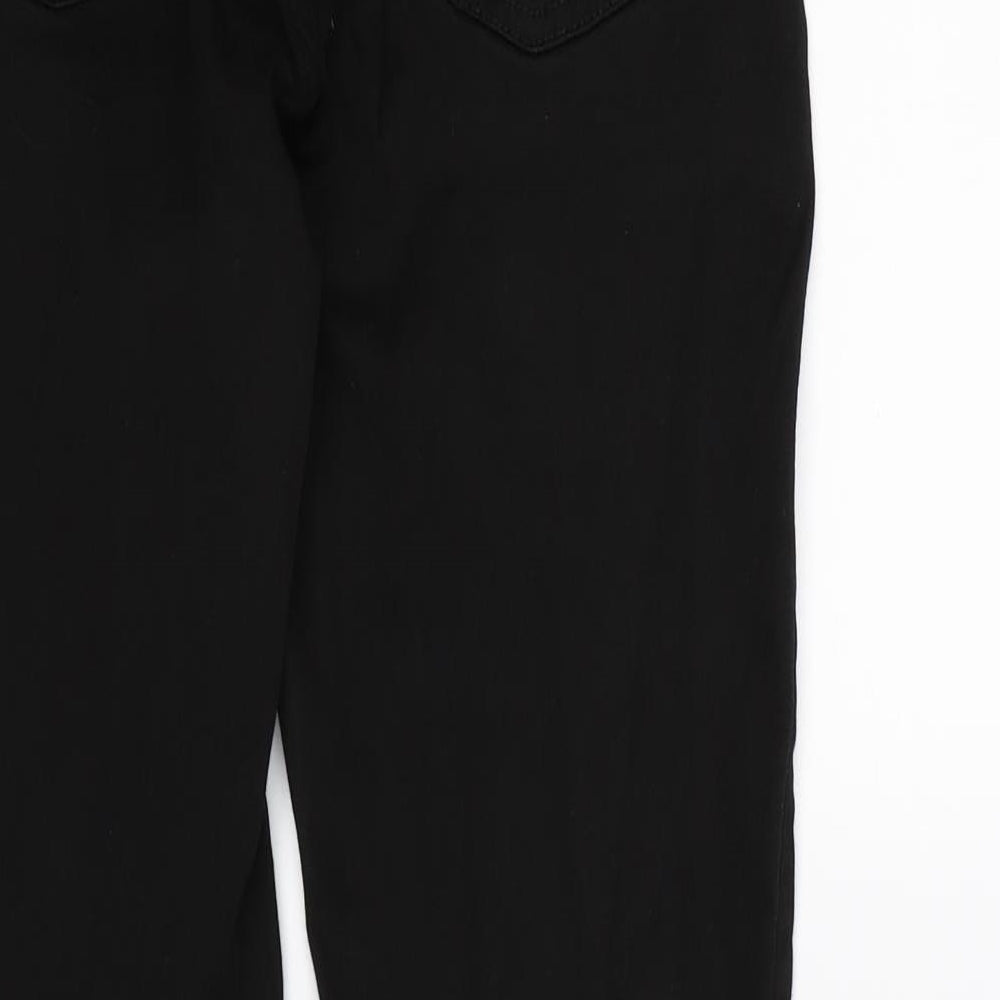 Brand and care label for F&F women’s black denim skinny jeans, size UK 10, 26-inch leg