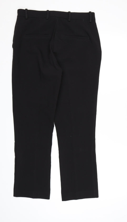 H&M Womens Black Rayon Dress Pants Trousers Size 12 L27 in