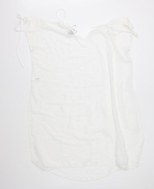 ASOS Womens White Chiffon Tunic Blouse Size 10 - Swim