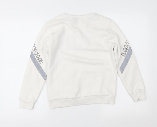George Girls White Pullover Sweatshirt Size 9-10 Years