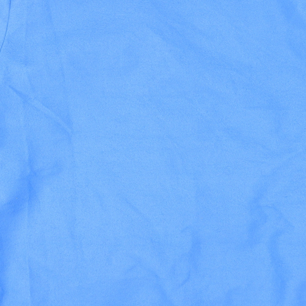 Brand and care label for Anne De Lancay women’s blue jacket, size M