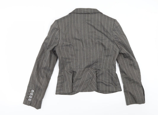 NEXT Womens Beige Striped Jacket Size 12