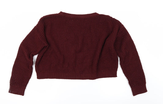 Topshop Womens Red Pullover Jumper Size 10