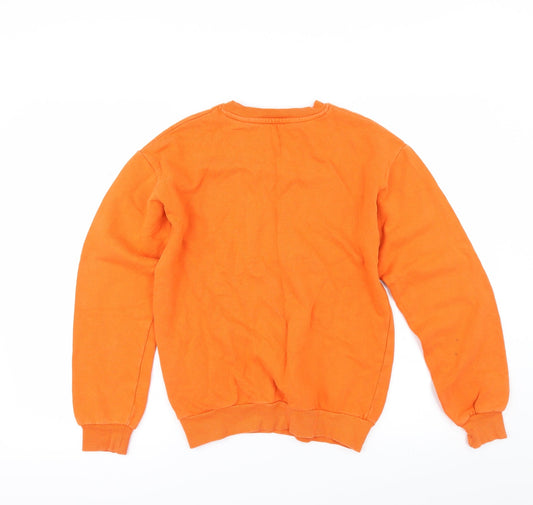 Topshop` Womens Orange Pullover Sweatshirt Size 6