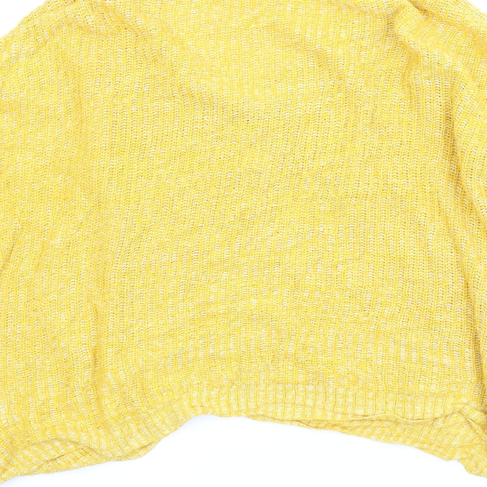 Brand and care label for JD Williams women’s yellow jumper, size M