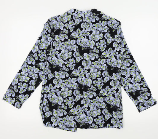 Miss Selfridge Womens Black Floral Jacket Blazer Size 8
