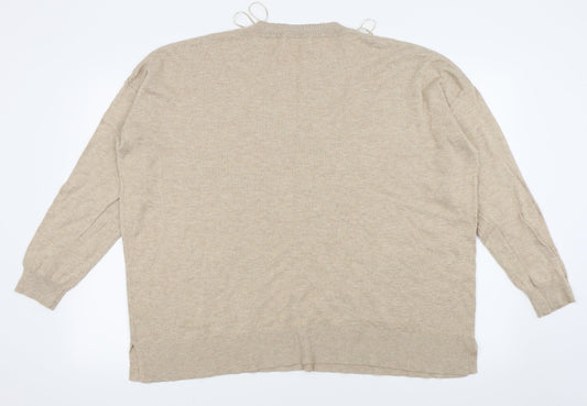 Gallery Womens Beige Pullover Jumper Size XL