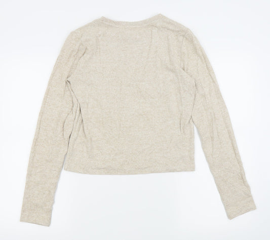 jeff and co Womens Beige Basic T-Shirt Size 10
