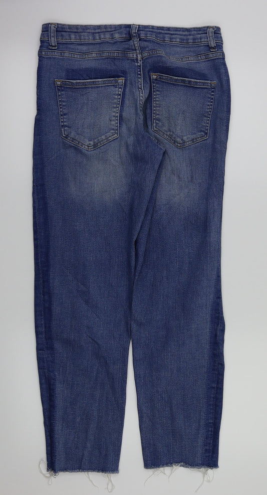 H&M Womens Blue Straight Jeans Size 8 L27 in