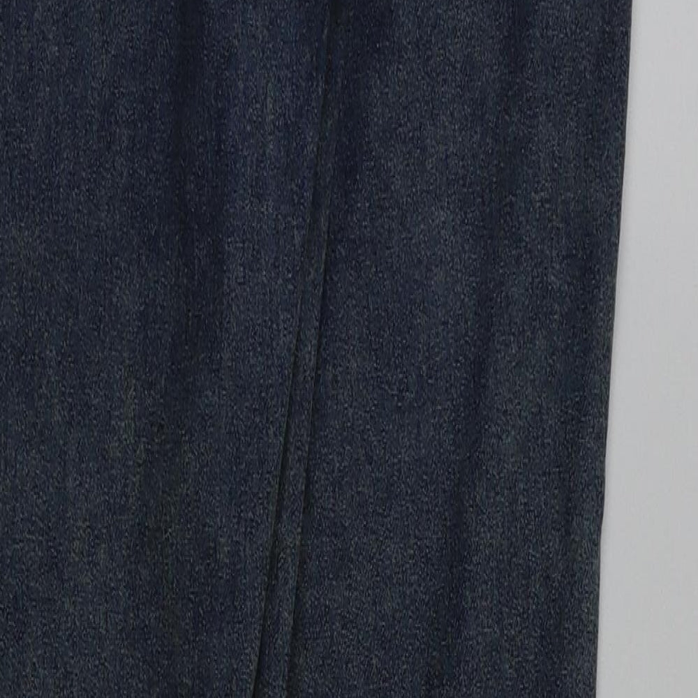 Brand and care label for Pepperts girls’ blue jegging trousers, size 12-13, years
