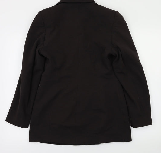 George Womens Brown Houndstooth Jacket Coat Size 10