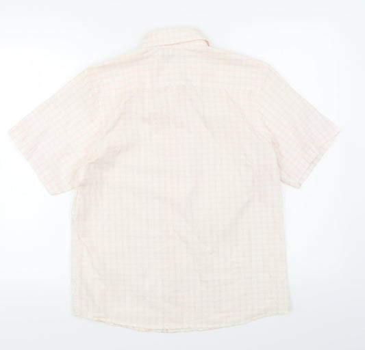 Suited & Booted Boys Pink Plaid Basic Button-Up Size 11-12 Years