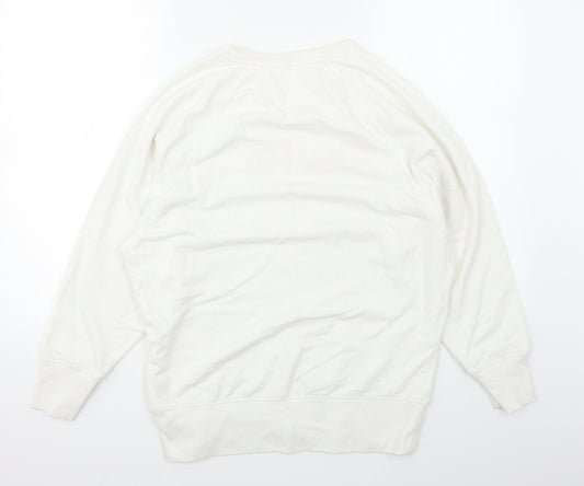 George Womens White Pullover Sweatshirt Size S