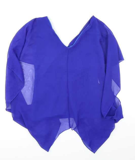 Preworn Womens Blue Basic Blouse Size S