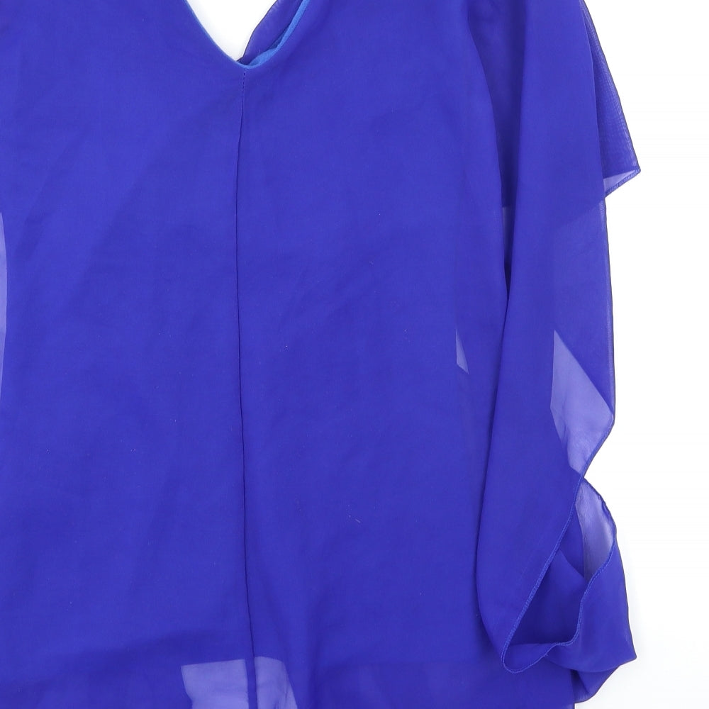 Preworn Womens Blue Basic Blouse Size S