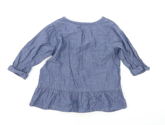 Matalan Girls Blue Denim Basic T-Shirt Size 6-9 Months