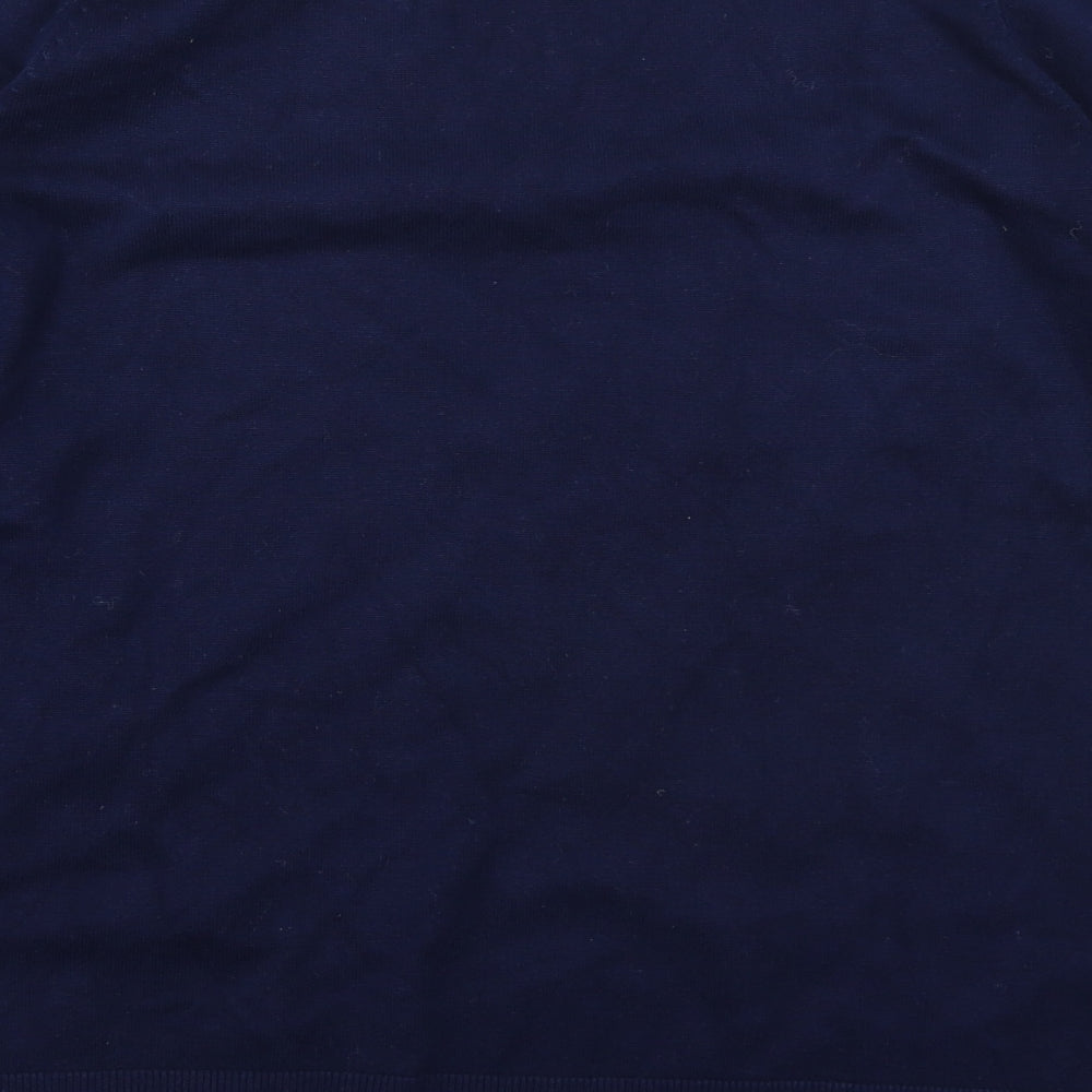Brand and care label for Love Scarlett women’s blue basic t-shirt, size S