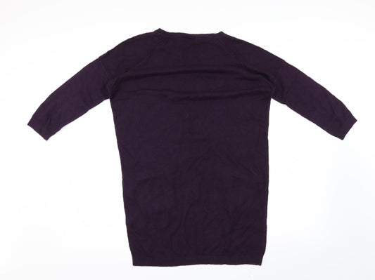 Warehouse Womens Purple Knit Pullover Jumper Size 10