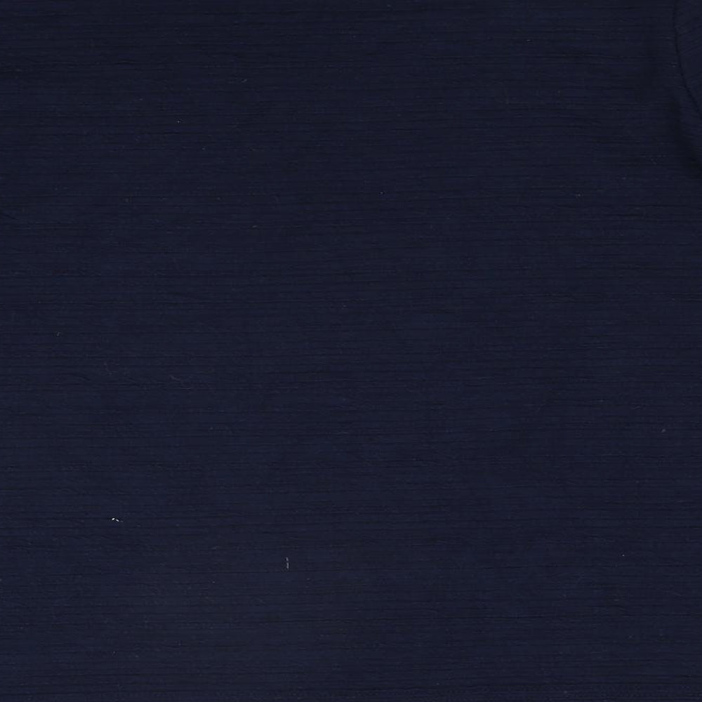 Brand and care label for Lilly & me women’s blue knit jumper, size UK 12