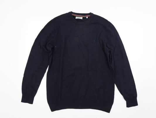 JP Cole Mens Blue Knit Pullover Jumper Size M