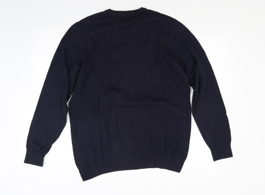 JP Cole Mens Blue Knit Pullover Jumper Size M