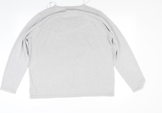 BM Womens Grey Knit Pullover Jumper Size L
