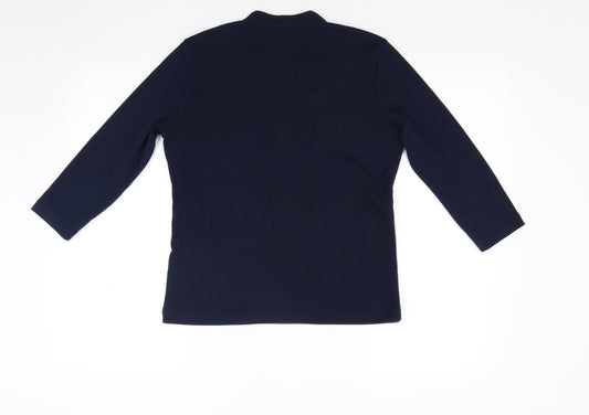 Viz a Viz Womens Blue Knit Pullover Jumper Size 10