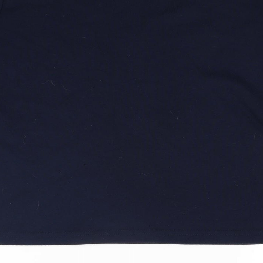 Brand and care label for Viz a Viz women’s blue knit jumper, size UK 10