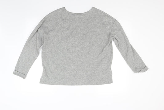 Marks and Spencer Womens Grey Floral Pullover Sweatshirt Size 12