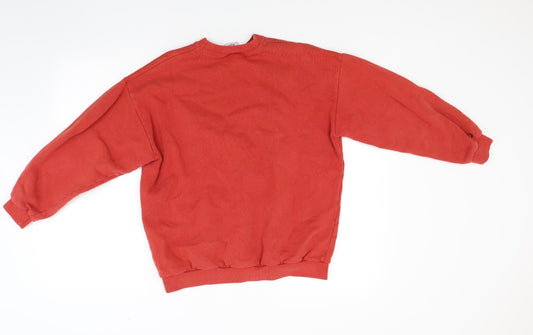 Stefanel Girls Orange Jacquard Pullover Sweatshirt Size 10 Years