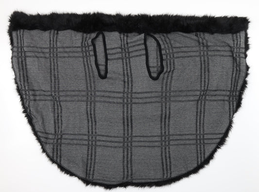 Preworn Womens Black Check Jacket Poncho One Size - shoulder jacket