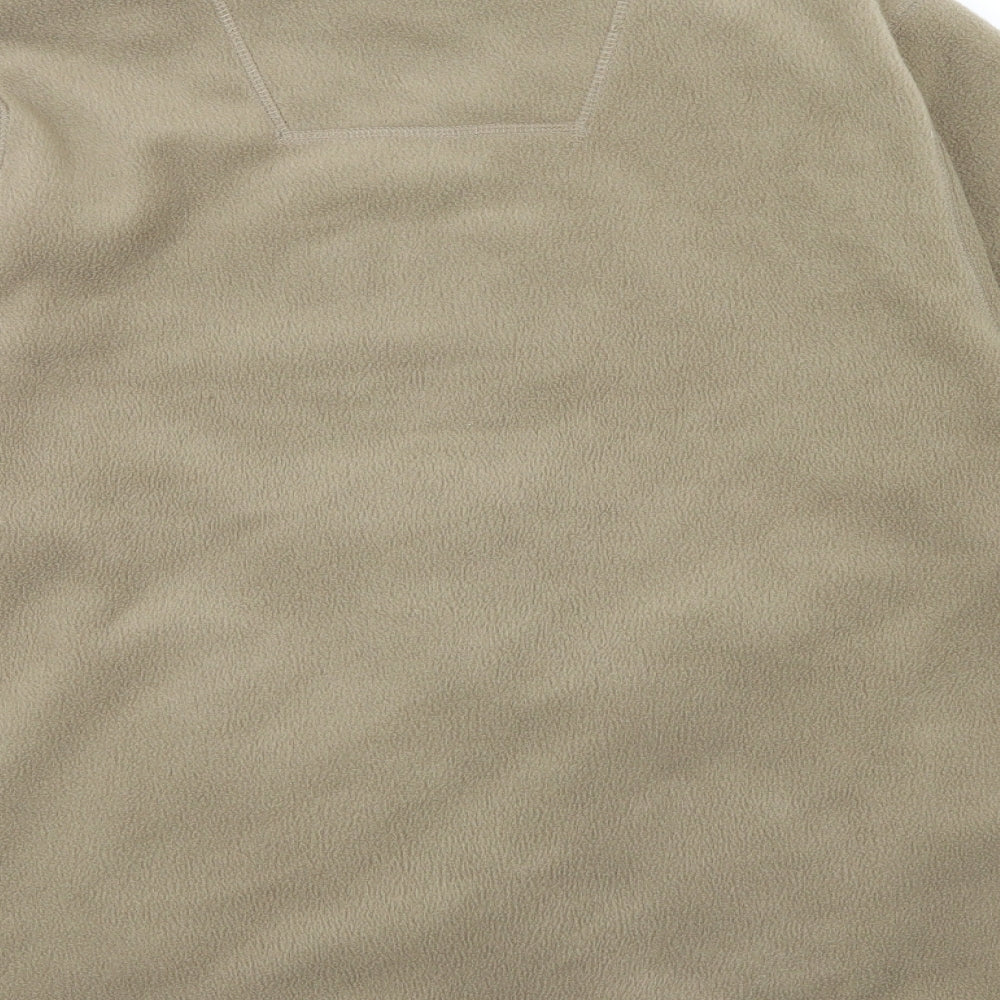 Brand and care label for EWM men’s beige jacket, size S