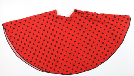 FUNNY FASHION Womens Red Polka Dot Swing Skirt One Size