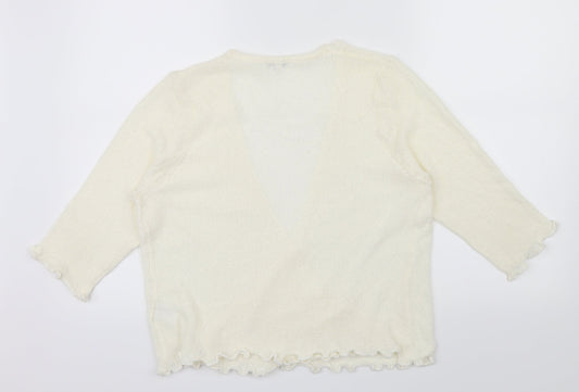 text Womens Ivory Wrap Jumper Size L