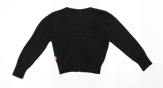 Pineapple Girls Black Cardigan Jumper Size 6 Years