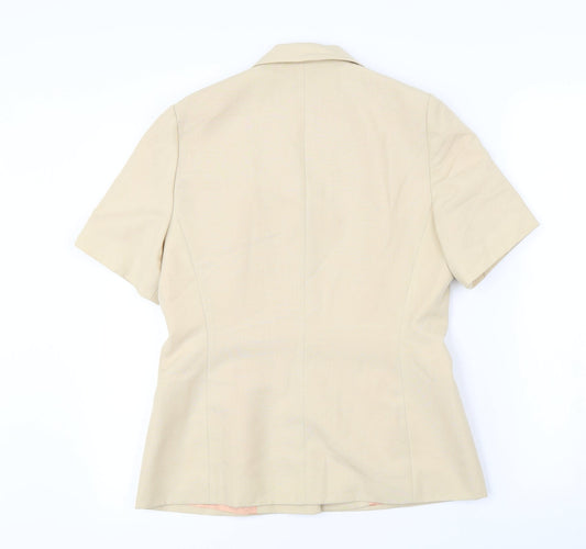 JWF Womens Beige Jacket Blazer Size 12