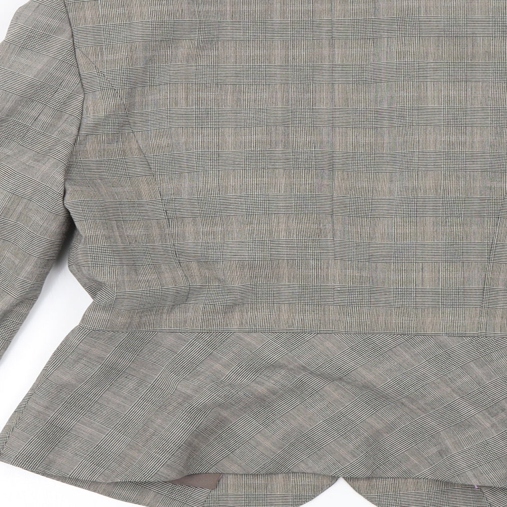 Brand and care label for Next women’s grey jacket blazer, size UK 12