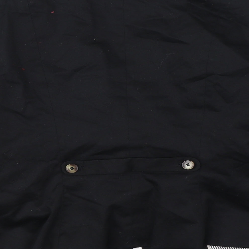 Brand and care label for H&M women’s black jacket blazer, size UK 6