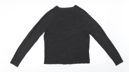 Mango Womens Grey Pullover Jumper Size S