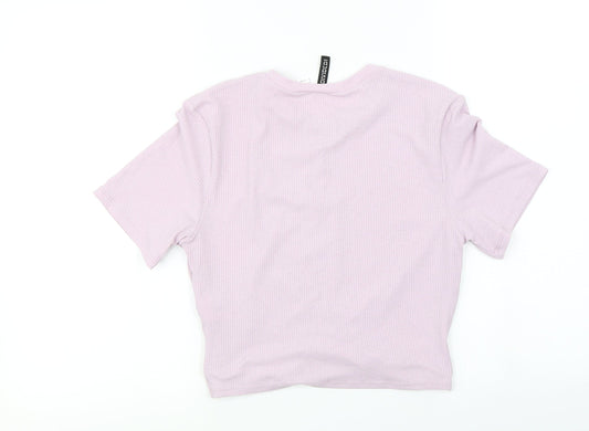 H&M Womens Purple Basic T-Shirt Size L
