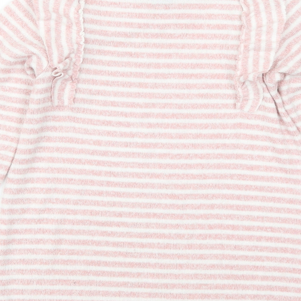 Primark Girls Pink Striped Basic T-Shirt Size 2-3 Years