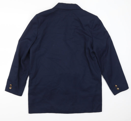 Classic Woman Womens Blue Jacket Suit Jacket Size 14