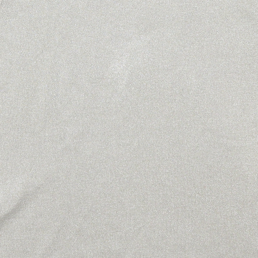 Brand and care label for Mica women’s grey basic t-shirt, size UK 12