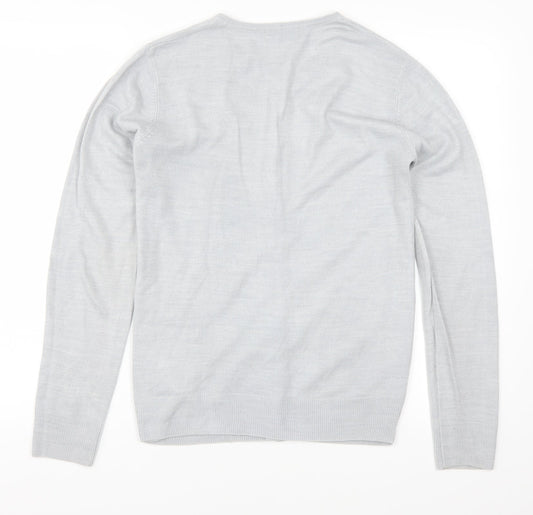Marks and Spencer Womens Grey Cardigan Jumper Size 8