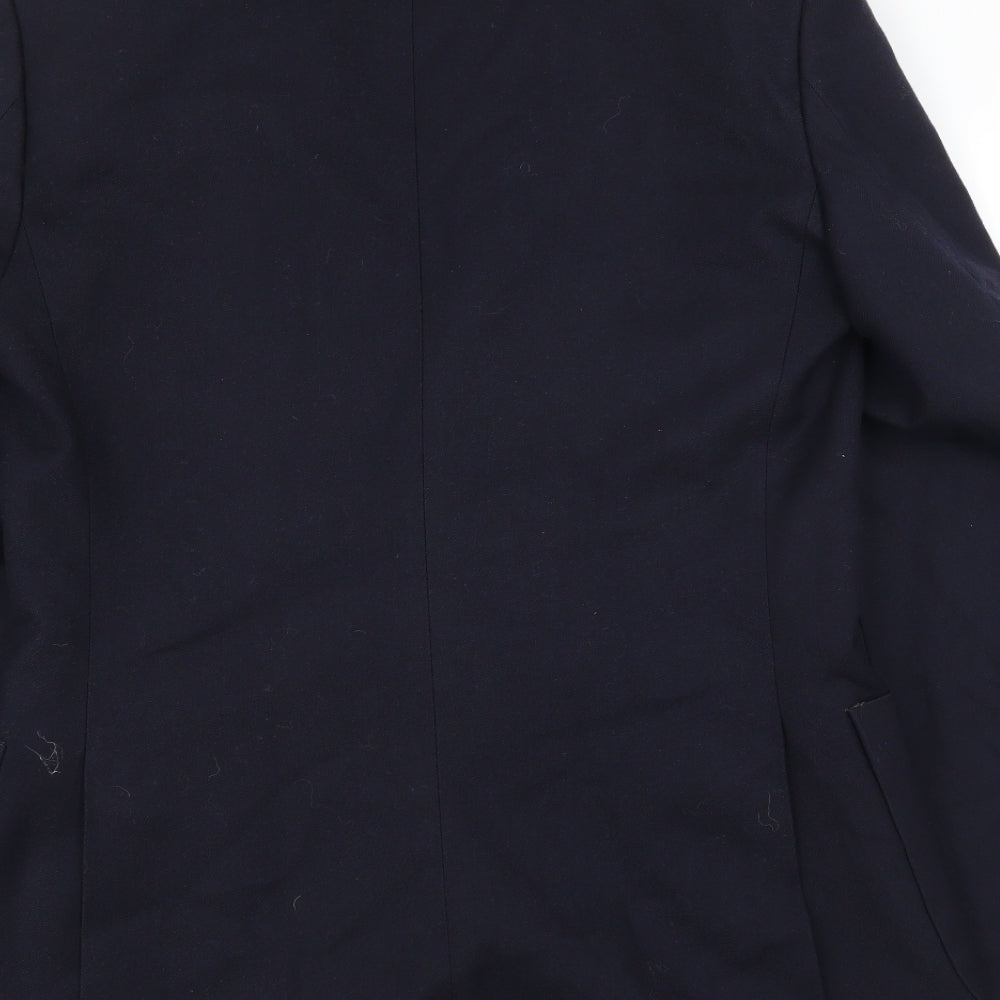 Brand and care label for C&A men’s blue jacket suit jacket, size 38