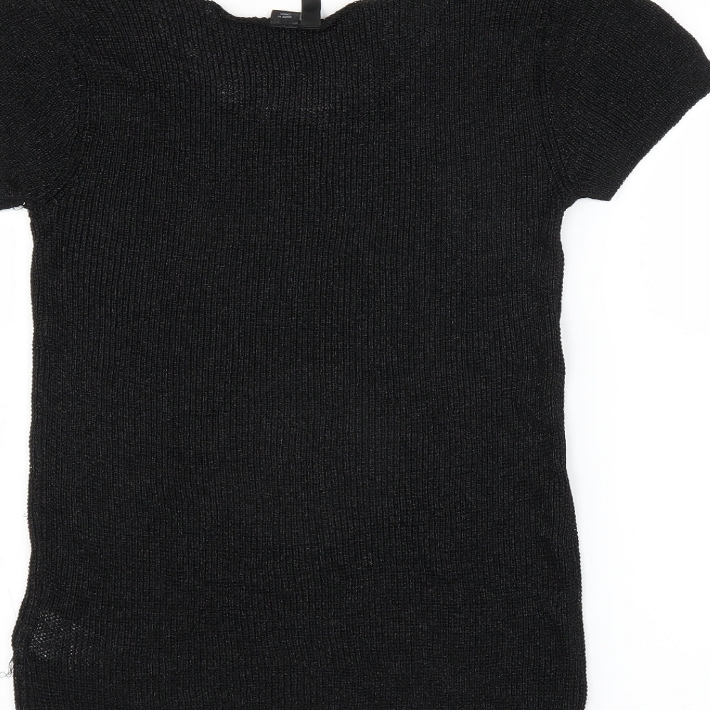 Brand and care label for Divided by H&M women’s black jumper, size UK 8