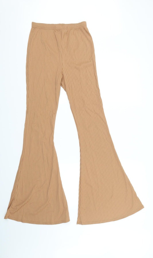 PRETTYLITTLETHING Womens Beige Jegging Leggings Size 12 L35 in