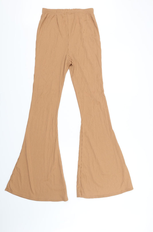 PRETTYLITTLETHING Womens Beige Jegging Leggings Size 12 L35 in