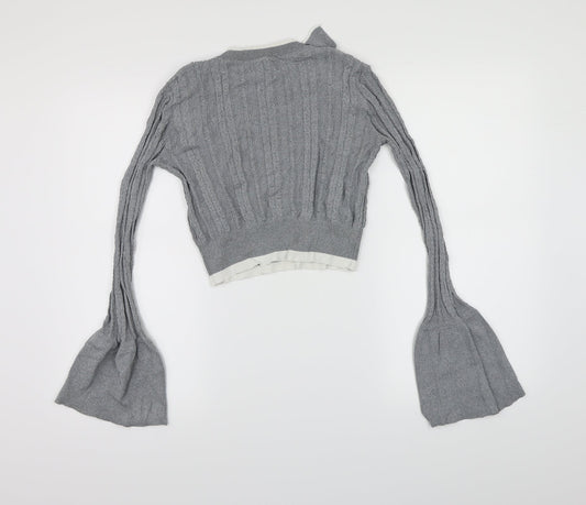 JCL Womens Grey Knit Pullover Jumper Size S
